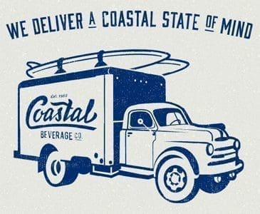 Coastal Beverage logo with a blue truck